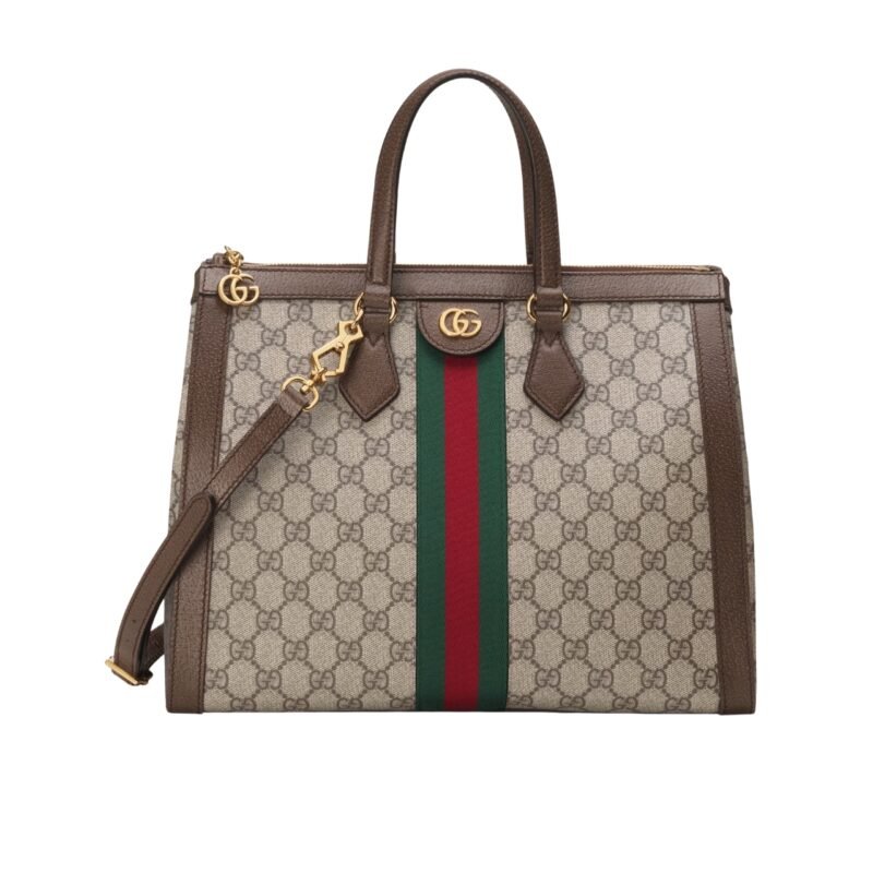 Gucci Ophidia Medium Tote Bag Beige Ebony 33cm 524537 K05NB 8745