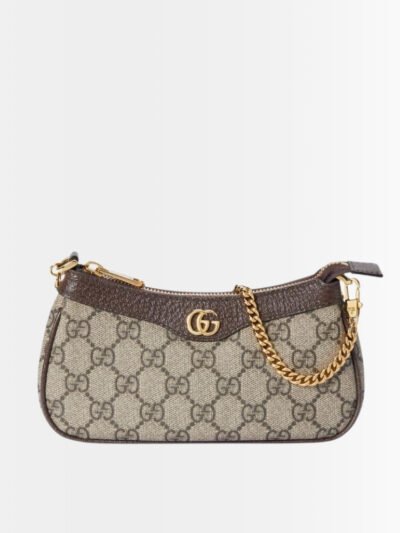 Gucci Ophidia Mini Handle Bag GG Supreme Beige And Ebony 20Cm 764960 K9GSG 8367