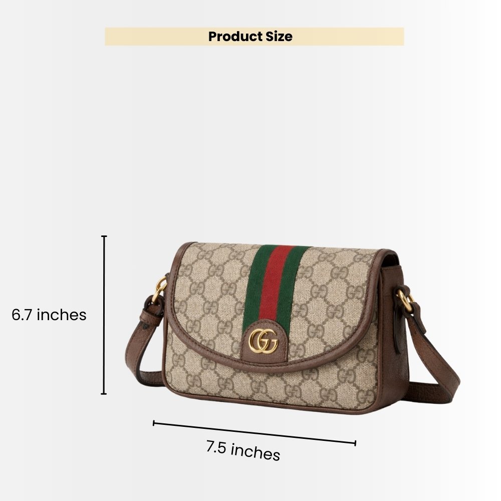 Gucci Ophidia Mini Shoulder Bag Beige And Dark Brown 19Cm 772239 FACUJ 8745