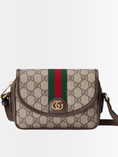 Gucci Ophidia Mini Shoulder Bag Beige And Dark ‎Brown 19Cm 772239 FACUJ 8745