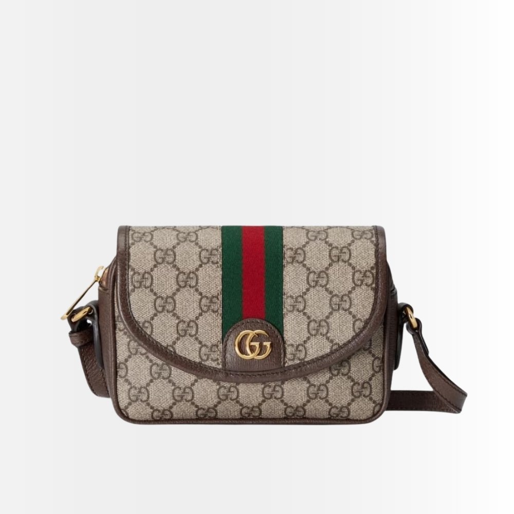 Gucci Ophidia Mini Shoulder Bag Beige And Dark Brown 19Cm 772239 FACUJ 8745