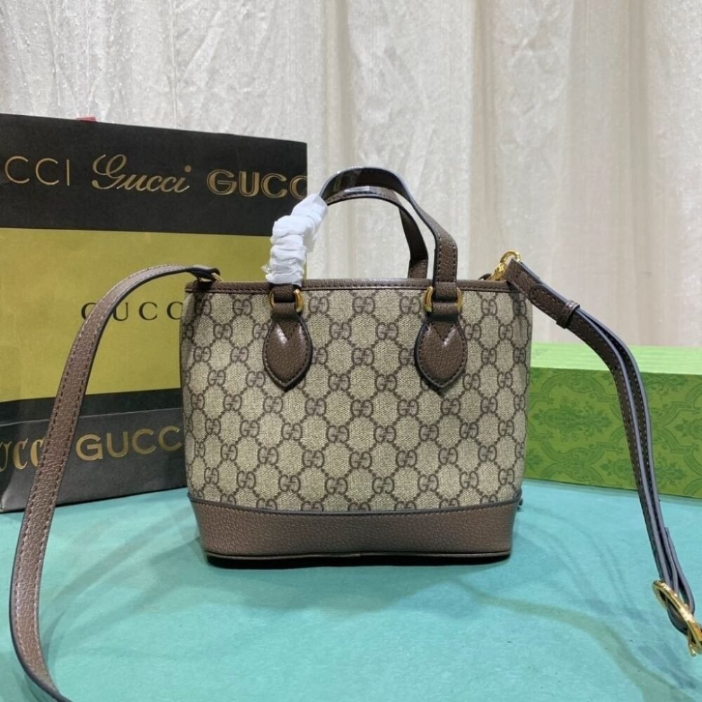 Gucci Ophidia Mini Tote Bag Beige And Ebony 22Cm 811716 K9GSG 8358
