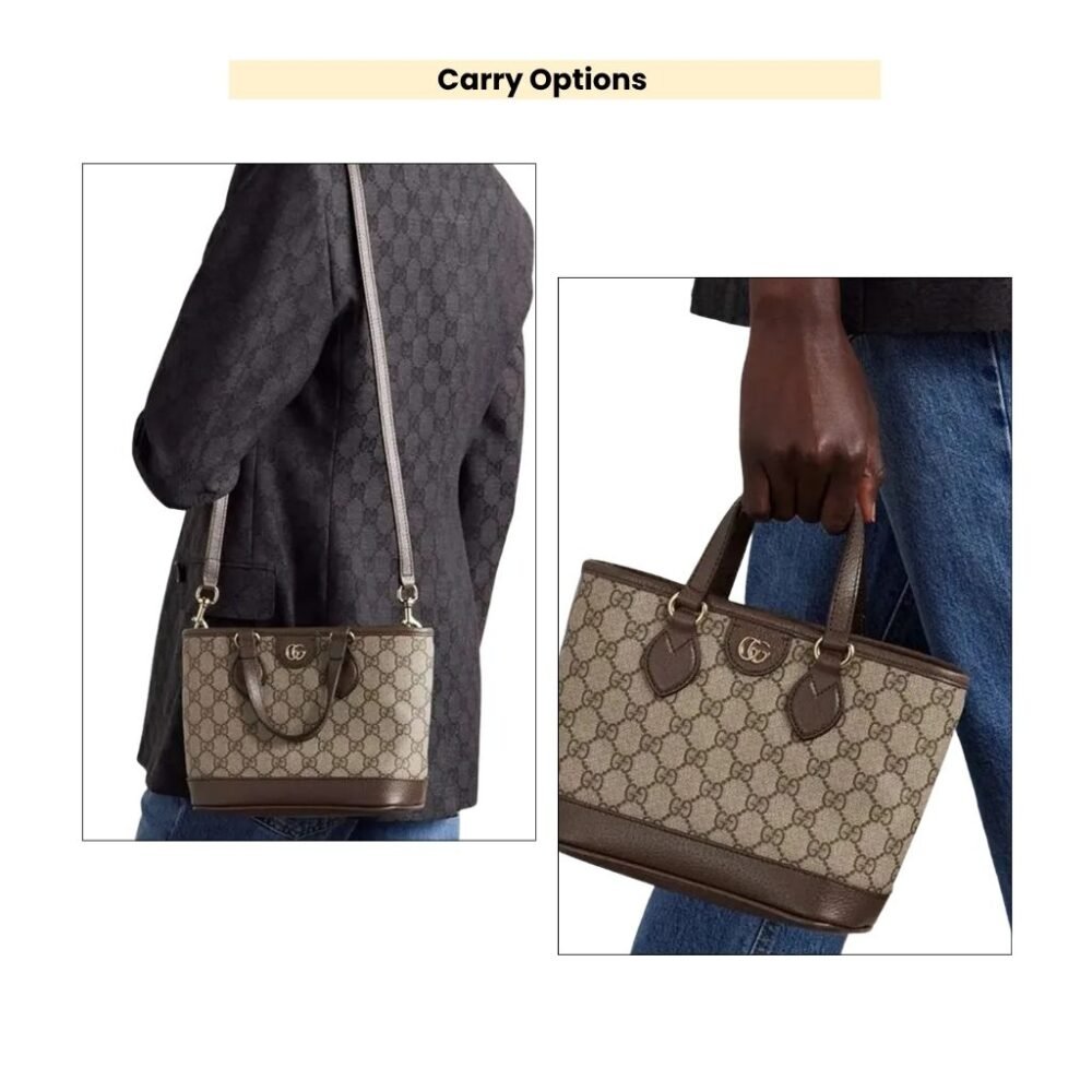 Gucci Ophidia Mini Tote Bag Beige And Ebony 22Cm 811716 K9GSG 8358