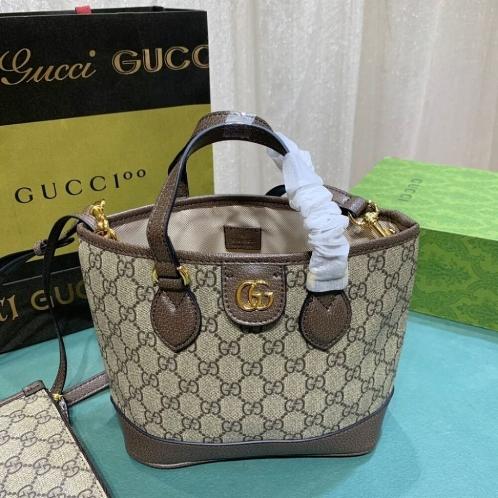 Gucci Ophidia Mini Tote Bag Beige And Ebony 22Cm 811716 K9GSG 8358