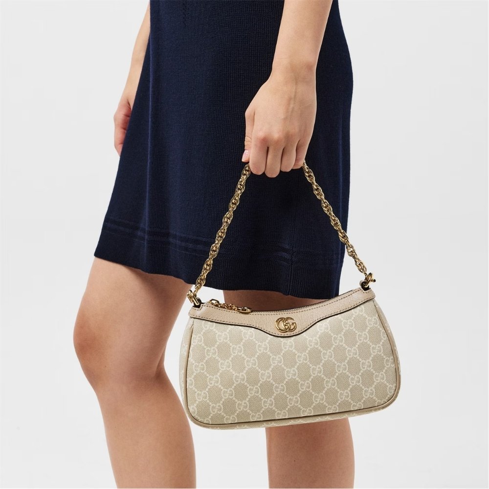 Gucci Ophidia Small Handbag Beige And White 25cm 735145 UULBG 9683