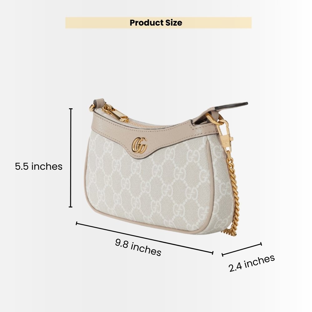 Gucci Ophidia Small Handbag Beige And White 25cm 735145 UULBG 9683