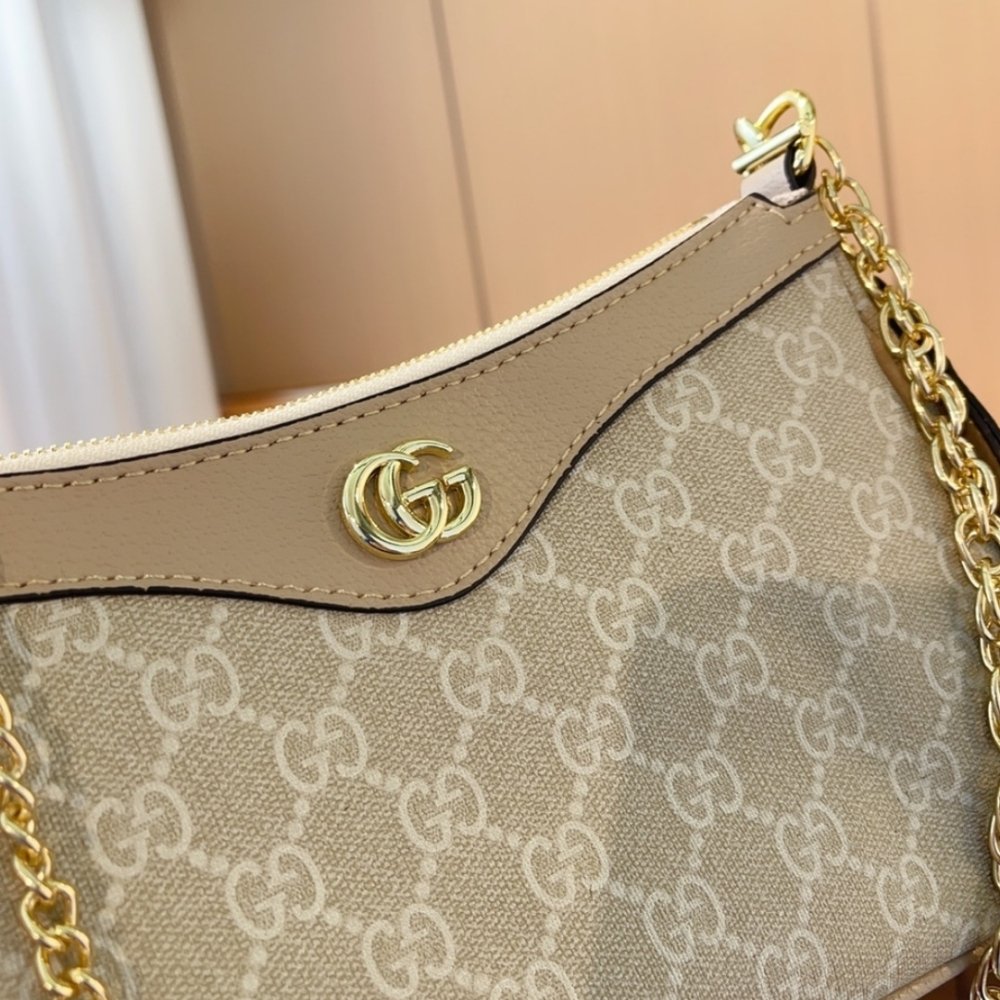 Gucci Ophidia Small Handbag Beige And White 25cm 735145 UULBG 9683