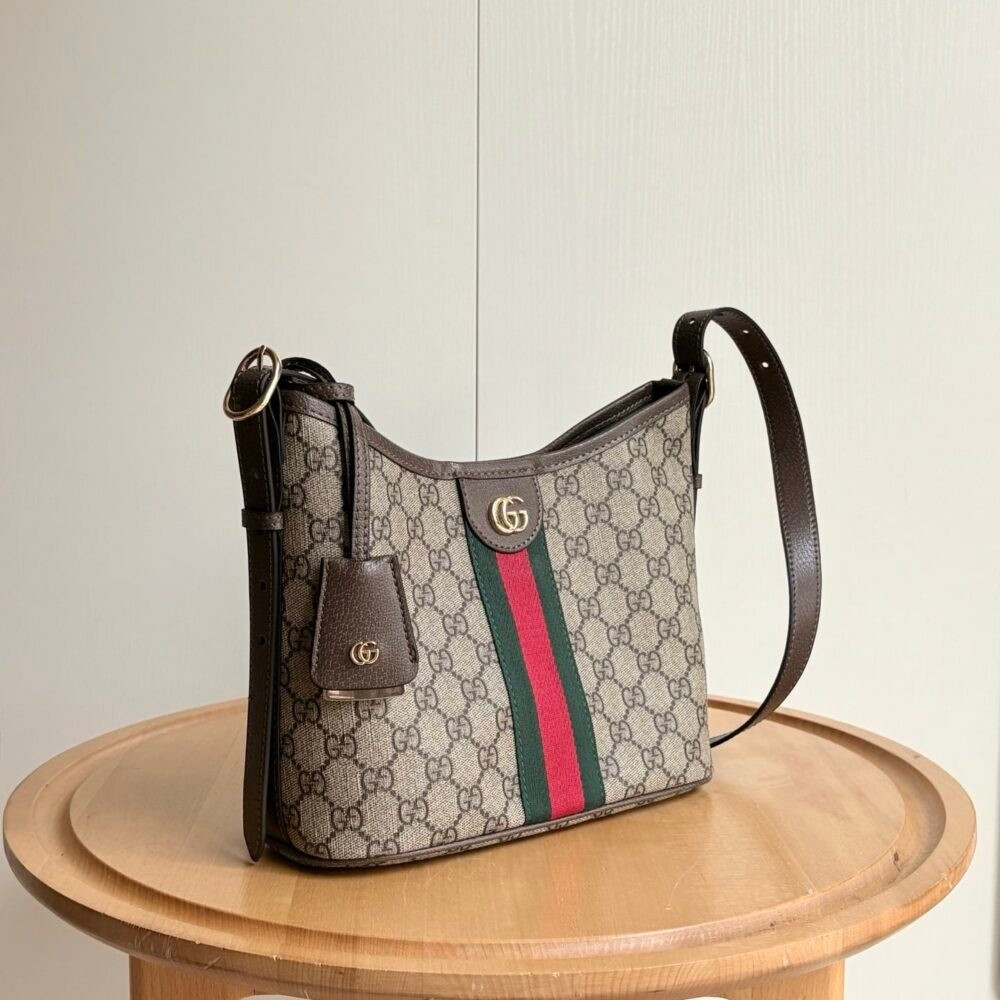 Gucci Ophidia Small Shoulder Bag Beige And Dark Brown 23Cm 836872 FAE0K 9853