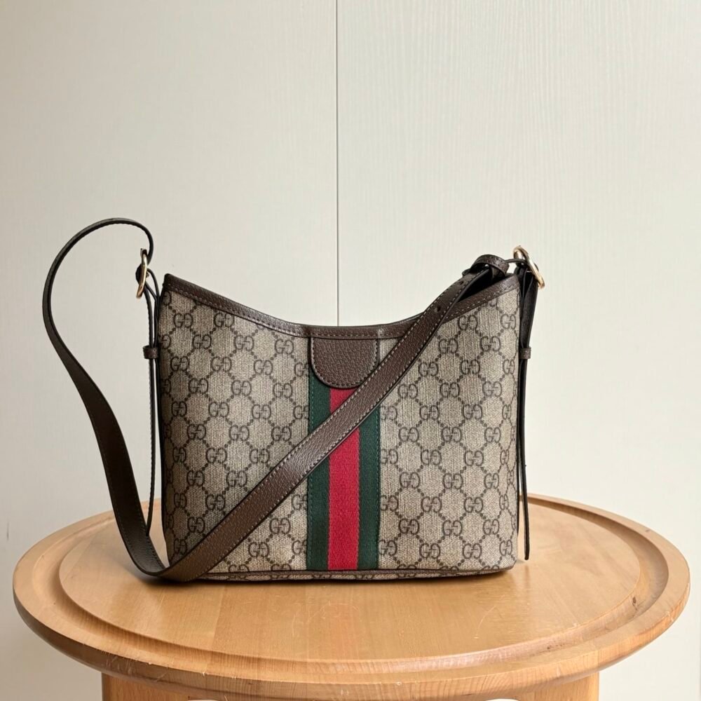 Gucci Ophidia Small Shoulder Bag Beige And Dark Brown 23Cm 836872 FAE0K 9853