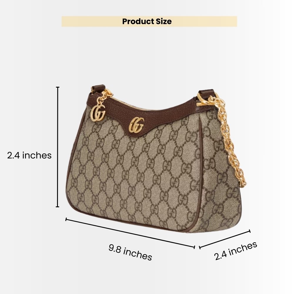 Gucci Ophidia Small Shoulder Bag Beige And Dark Brown 25Cm 735132 FABLE 9442