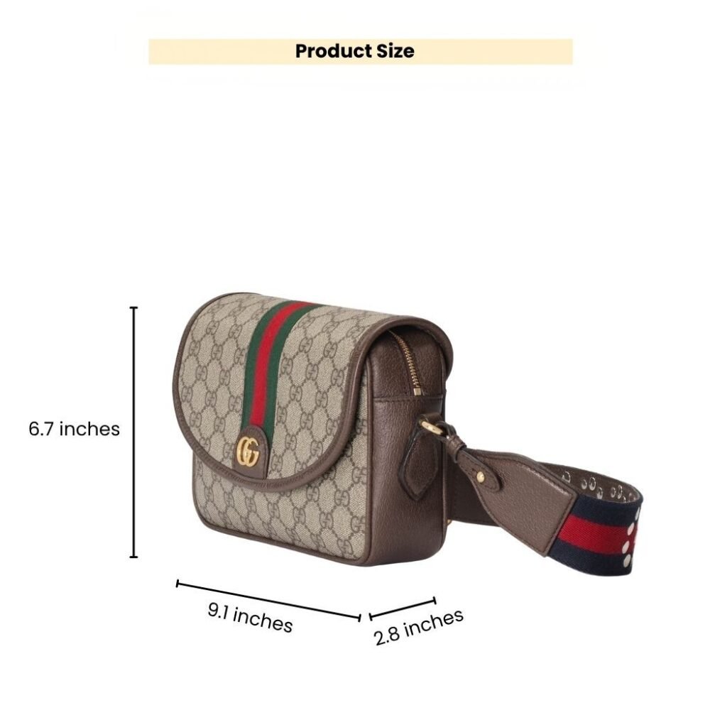 Gucci Ophidia Small Shoulder Bag Beige And Dark Brown GG Supreme 23Cm 722117 FAAX3 9789