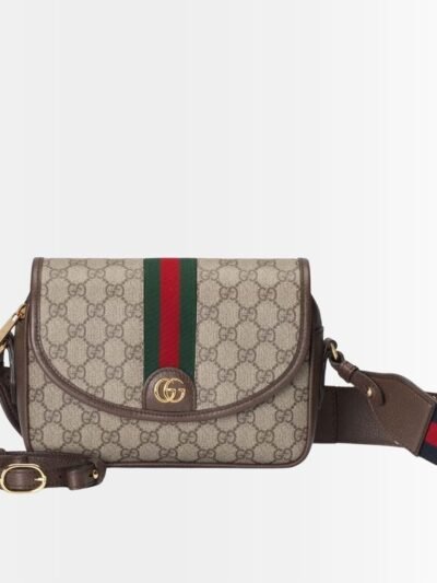 Gucci Ophidia Small Shoulder Bag Beige And Dark Brown GG Supreme 23Cm 722117 FAAX3 9789