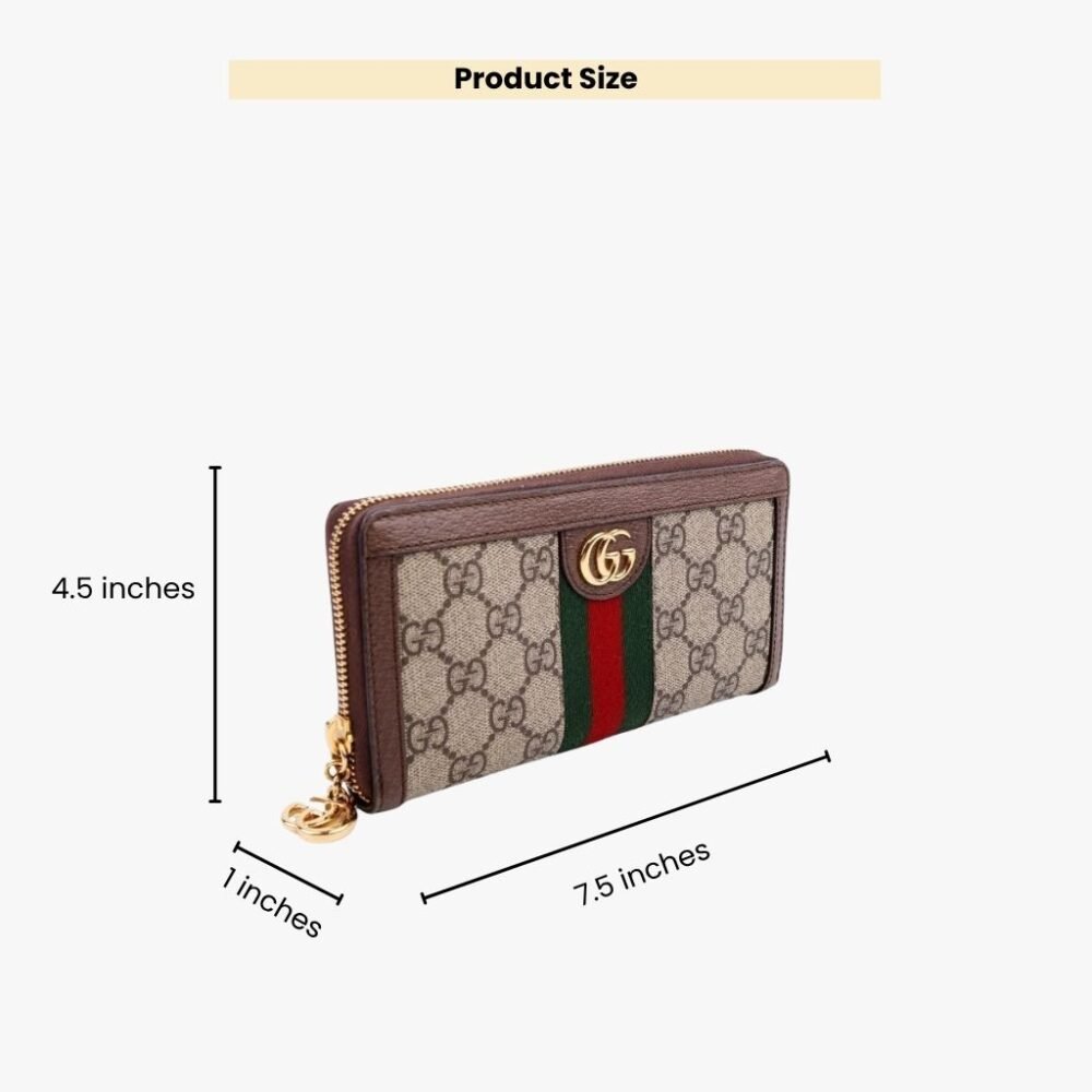 Gucci Ophidia Small Zip Around Wallet Brown 19Cm 523154 96IWG 8745