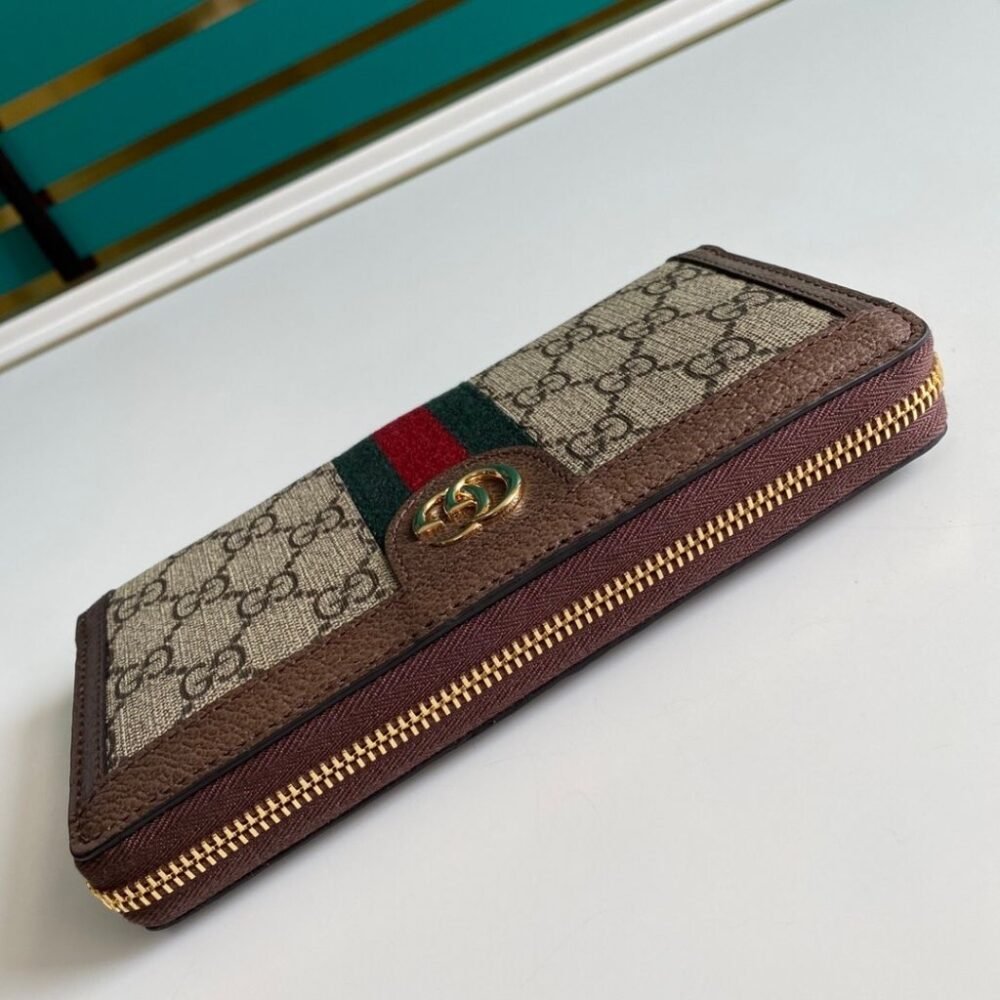 Gucci Ophidia Small Zip Around Wallet Brown 19Cm 523154 96IWG 8745