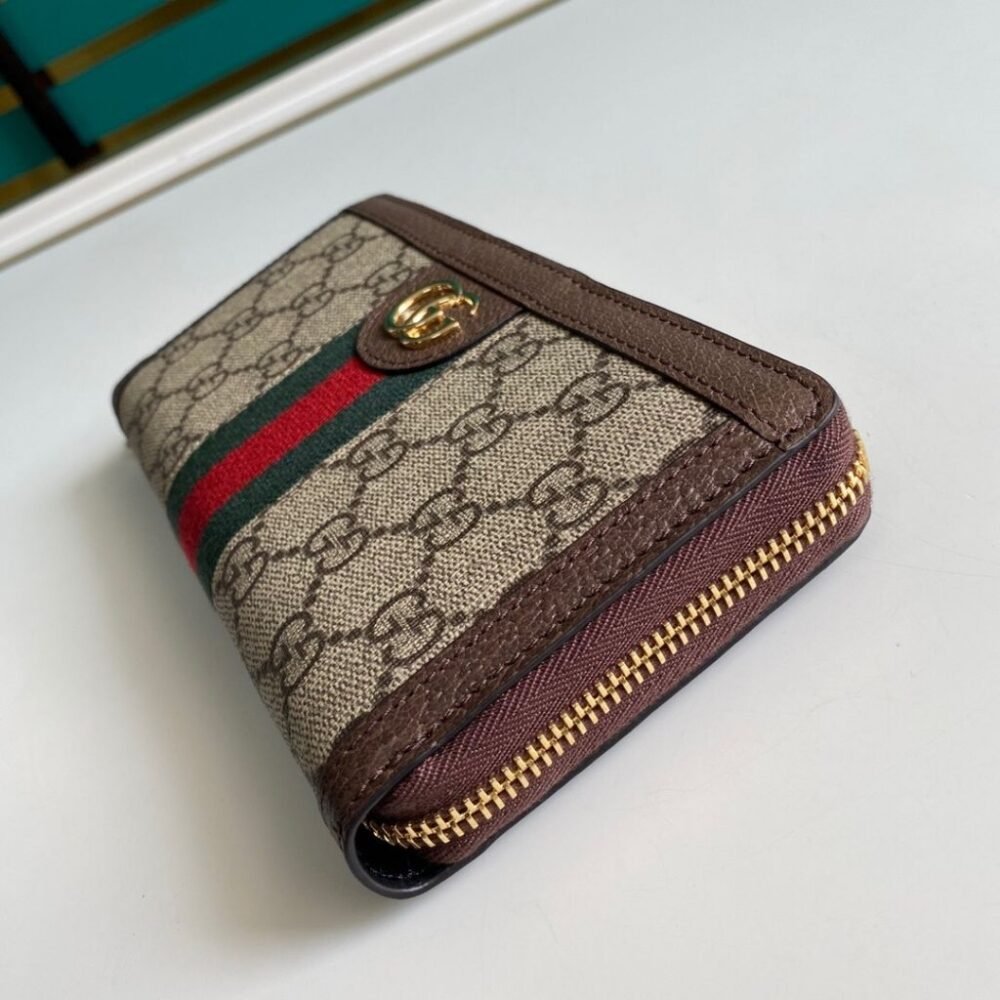 Gucci Ophidia Small Zip Around Wallet Brown 19Cm 523154 96IWG 8745