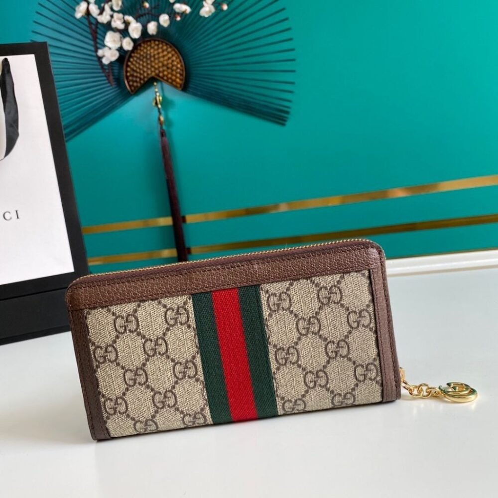Gucci Ophidia Small Zip Around Wallet Brown 19Cm 523154 96IWG 8745