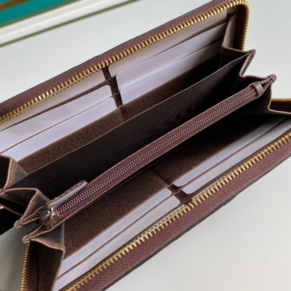 Gucci Ophidia Small Zip Around Wallet Brown 19Cm 523154 96IWG 8745