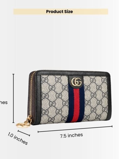 Gucci Ophidia Zip Around Wallet Black 19Cm 523154 96IWN 4076