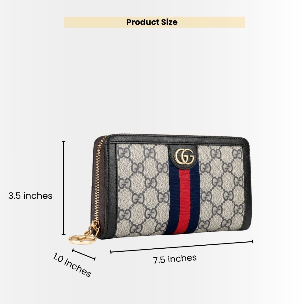 Gucci Ophidia Zip Around Wallet Black 19Cm 523154 96IWN 4076