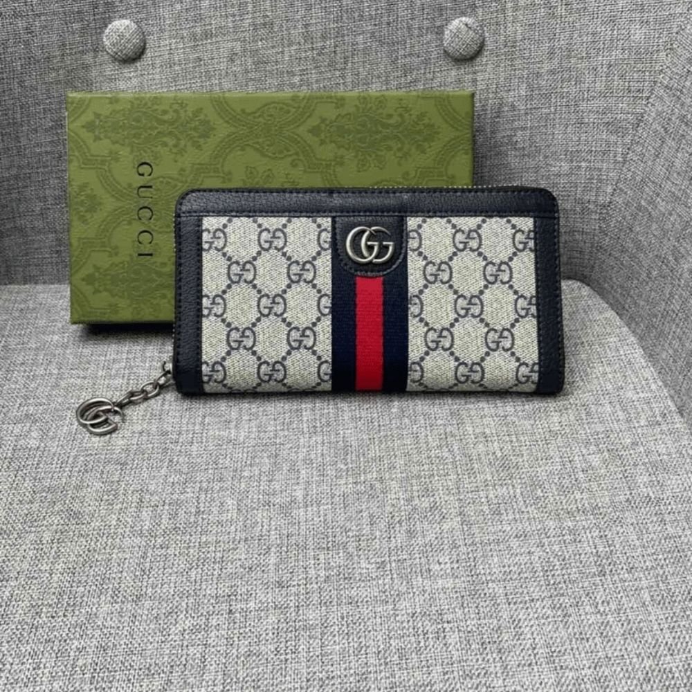 Gucci Ophidia Zip Around Wallet Black 19Cm 523154 96IWN 4076