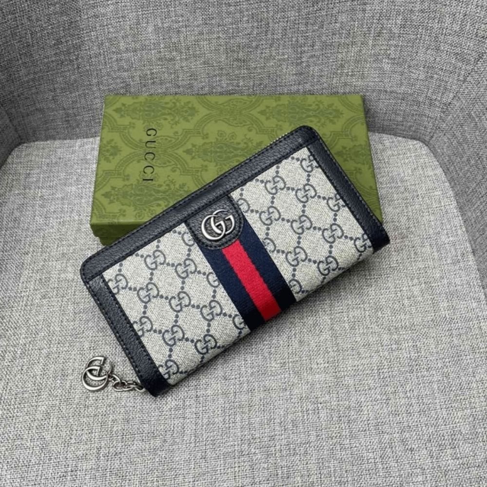Gucci Ophidia Zip Around Wallet Black 19Cm 523154 96IWN 4076