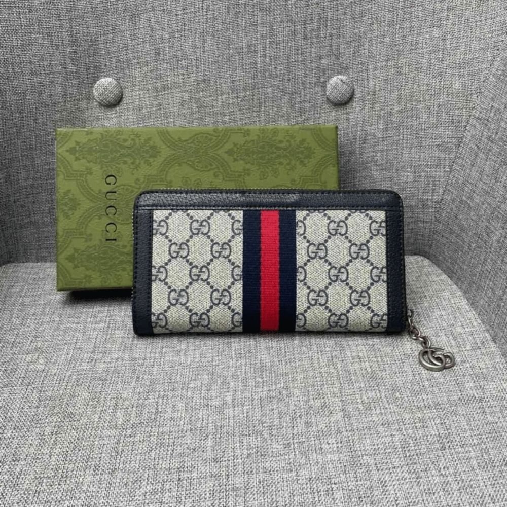 Gucci Ophidia Zip Around Wallet Black 19Cm 523154 96IWN 4076