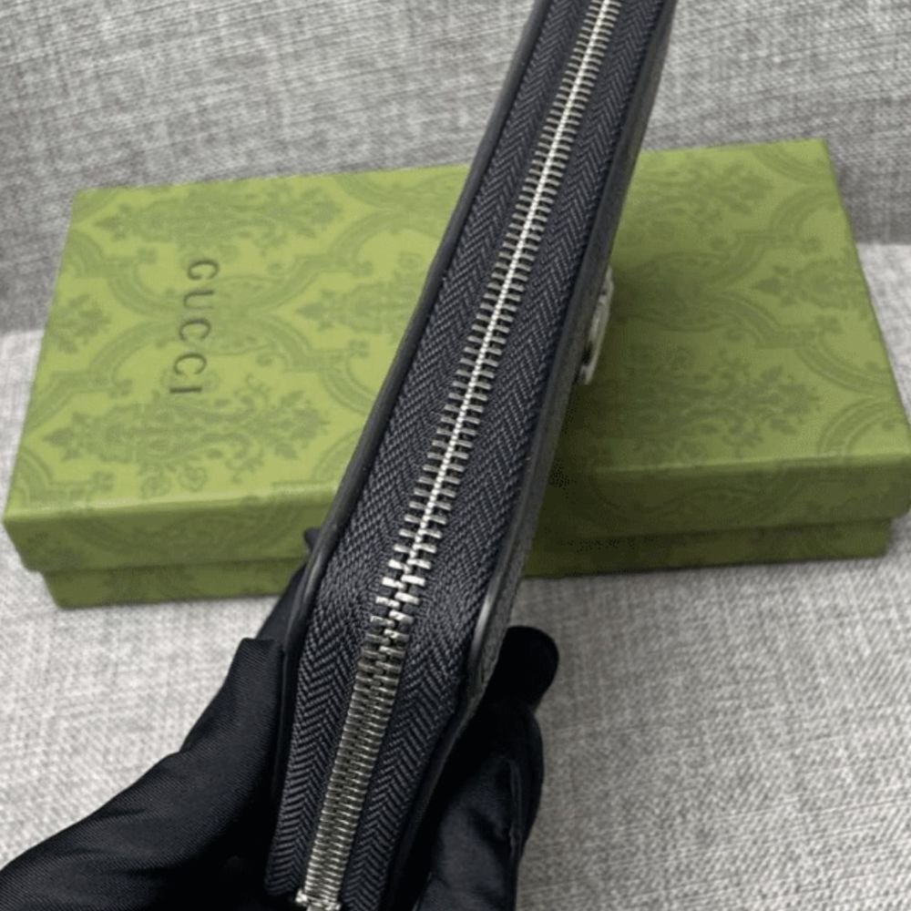 Gucci Ophidia Zip Around Wallet Black 19Cm 523154 96IWN 4076