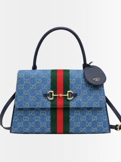 Gucci Paparazzo Medium Top Handle Bag Blue Denim 32Cm