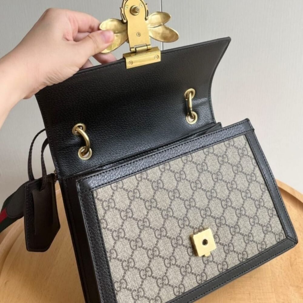 Gucci Queen Margaret GG Small Top Handle Bag Black 25Cm