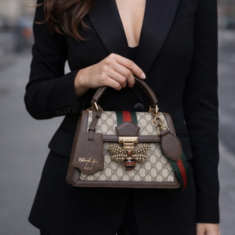 Gucci Queen Margaret GG Small Top Handle Bag Brown 25Cm