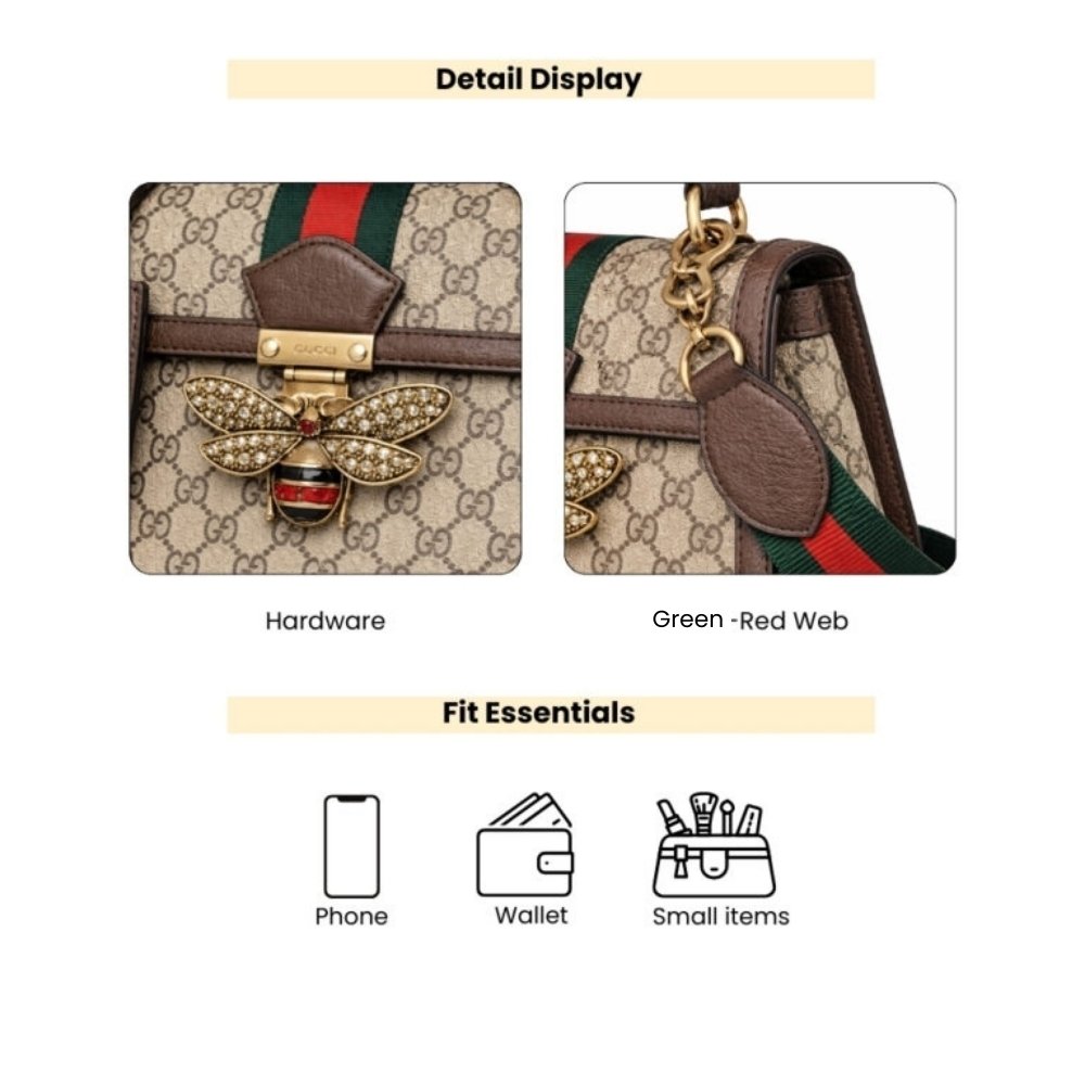 Gucci Queen Margaret GG Small Top Handle Bag Brown 25Cm