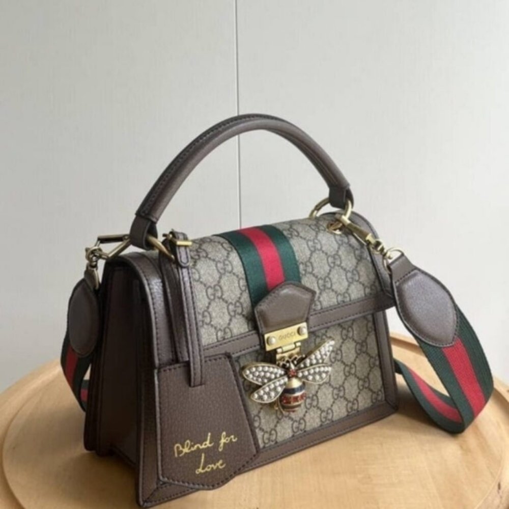 Gucci Queen Margaret GG Small Top Handle Bag Brown 25Cm