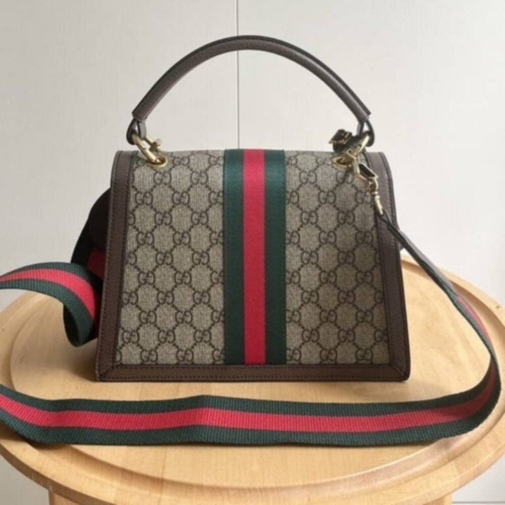 Gucci Queen Margaret GG Small Top Handle Bag Brown 25Cm
