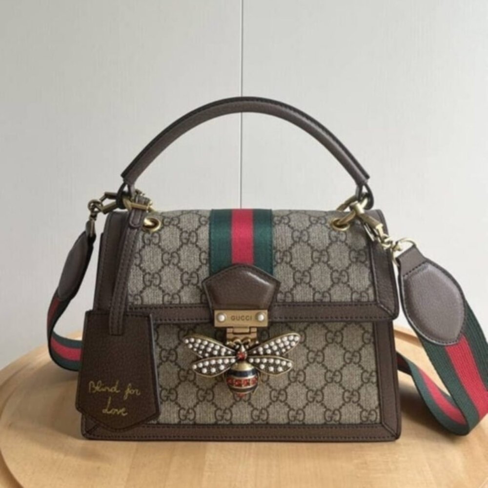 Gucci Queen Margaret GG Small Top Handle Bag Brown 25Cm
