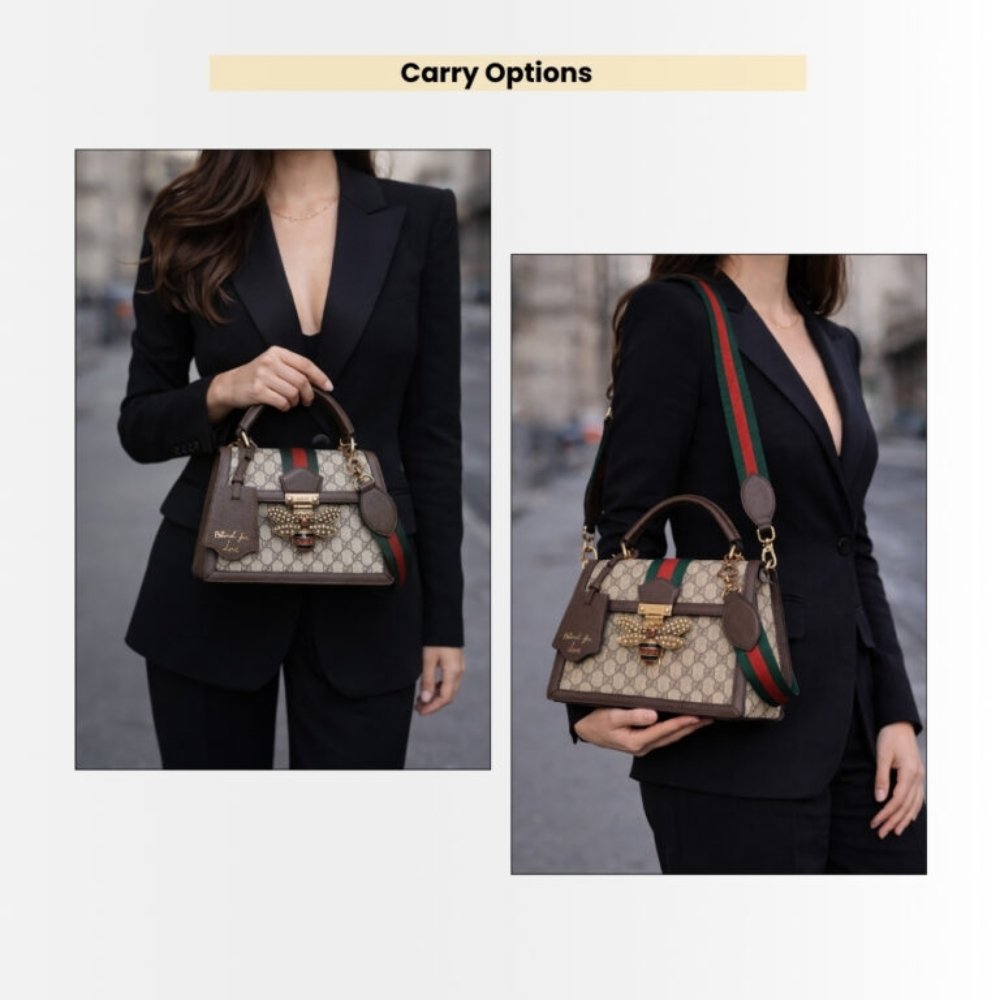 Gucci Queen Margaret GG Small Top Handle Bag Brown 25Cm