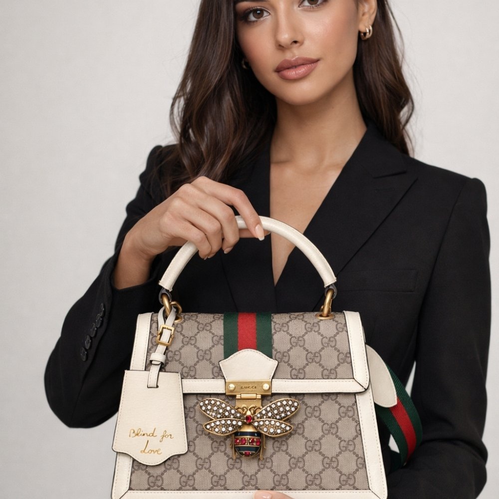 Gucci Queen Margaret GG Small Top Handle Bag White 25Cm 476541 9I6ST 9753
