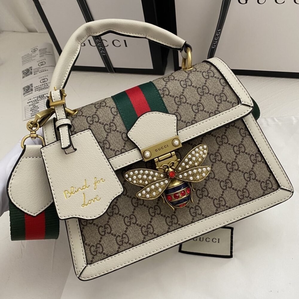 Gucci Queen Margaret GG Small Top Handle Bag White 25Cm 476541 9I6ST 9753