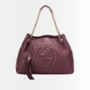 Gucci Soho Chain Medium Shoulder Bag Burgundy 38Cm