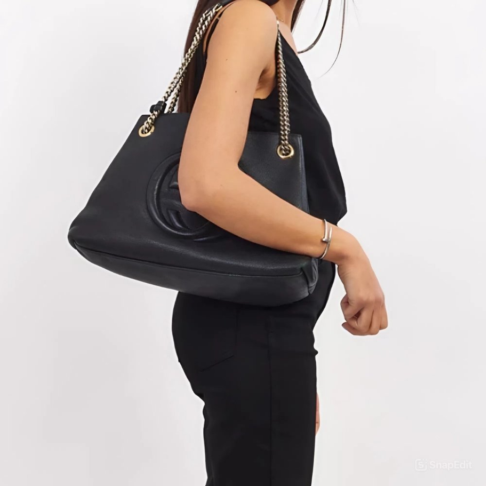 Gucci Soho Medium Shoulder Bag Black 38Cm