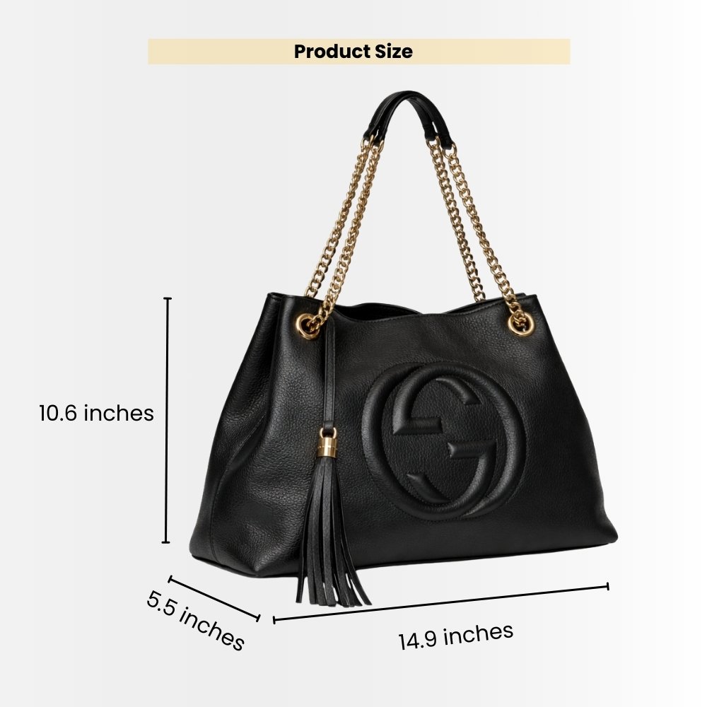 Gucci Soho Medium Shoulder Bag Black 38Cm