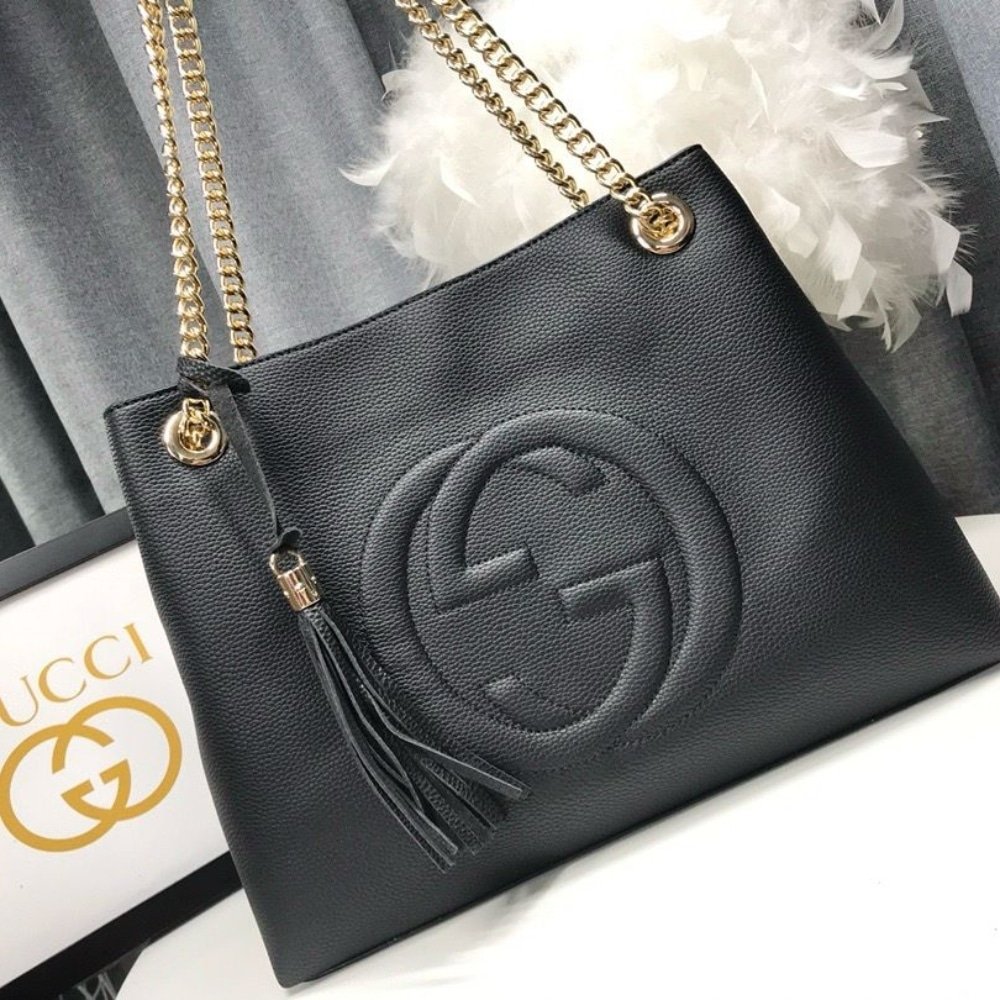 Gucci Soho Medium Shoulder Bag Black 38Cm