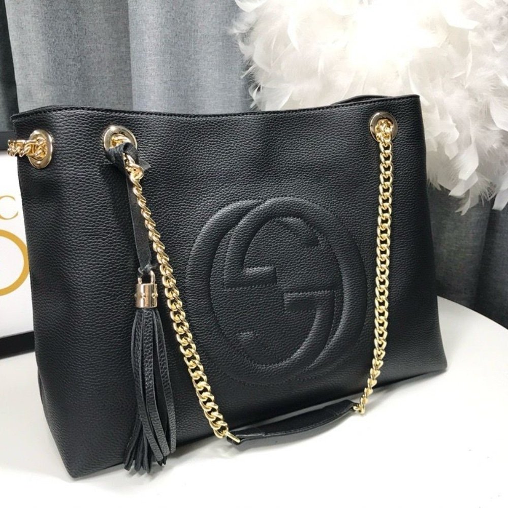Gucci Soho Medium Shoulder Bag Black 38Cm