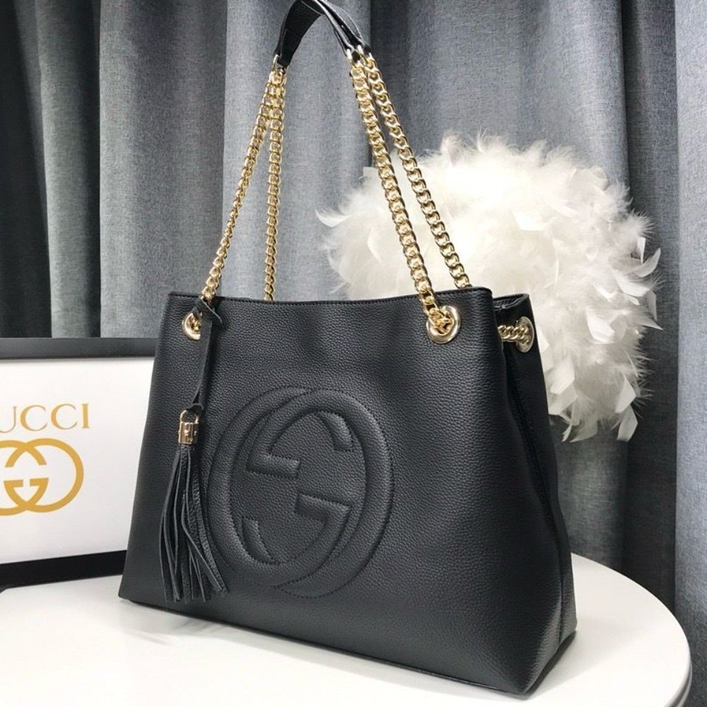 Gucci Soho Medium Shoulder Bag Black 38Cm