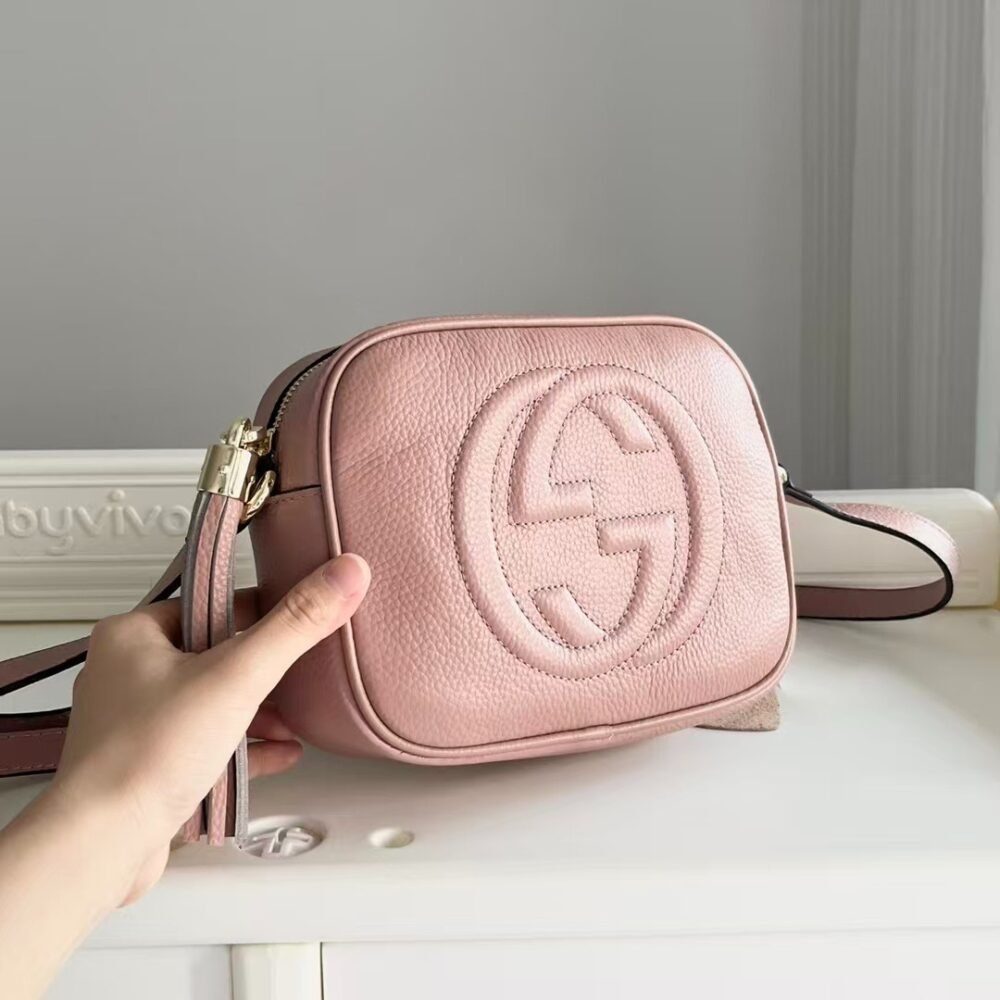 Gucci Soho Small Disco Bag Pink Leather 21Cm 308364 A7M0G 2754