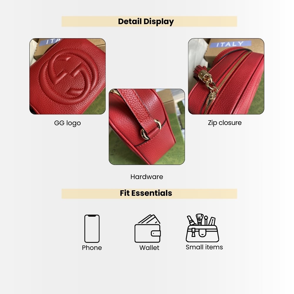 Gucci Soho Small Shoulder Bag Red 21Cm