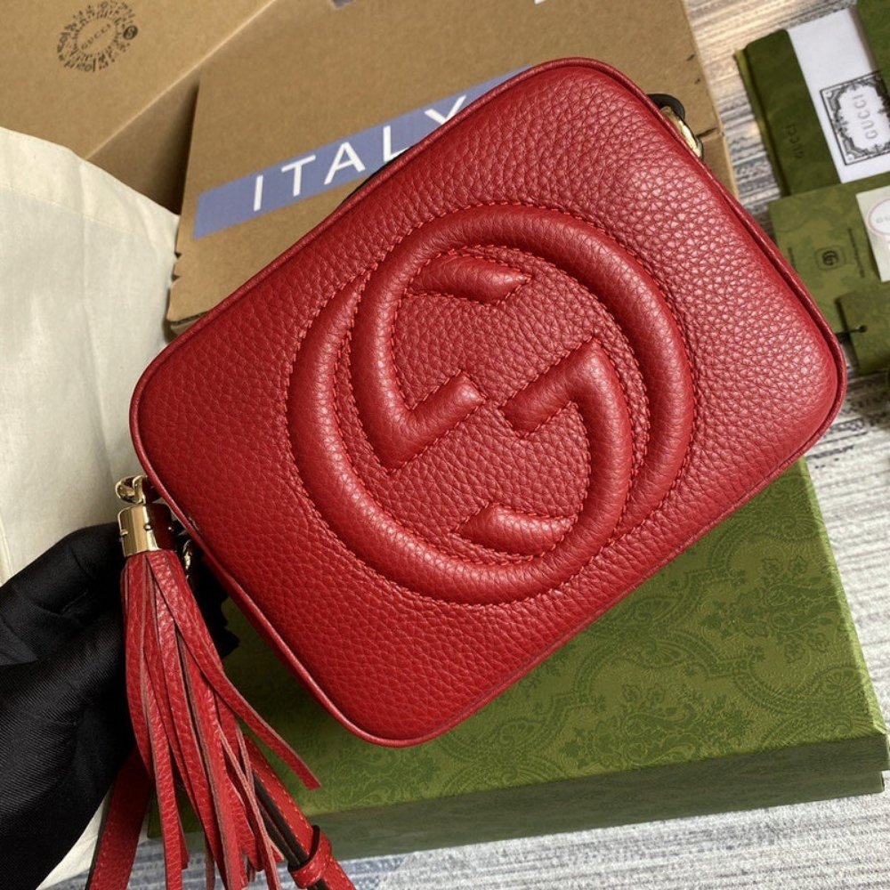 Gucci Soho Small Shoulder Bag Red 21Cm