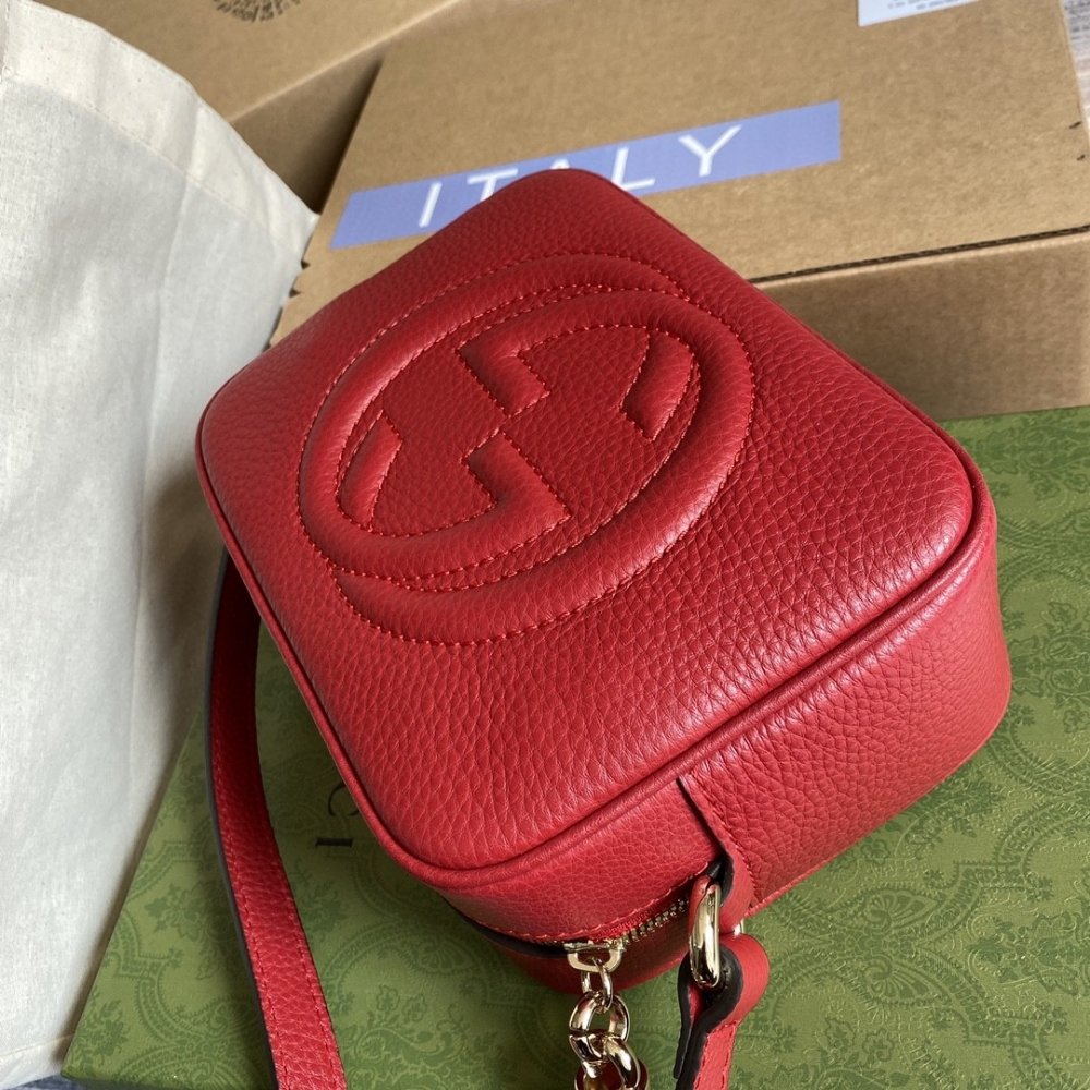 Gucci Soho Small Shoulder Bag Red 21Cm