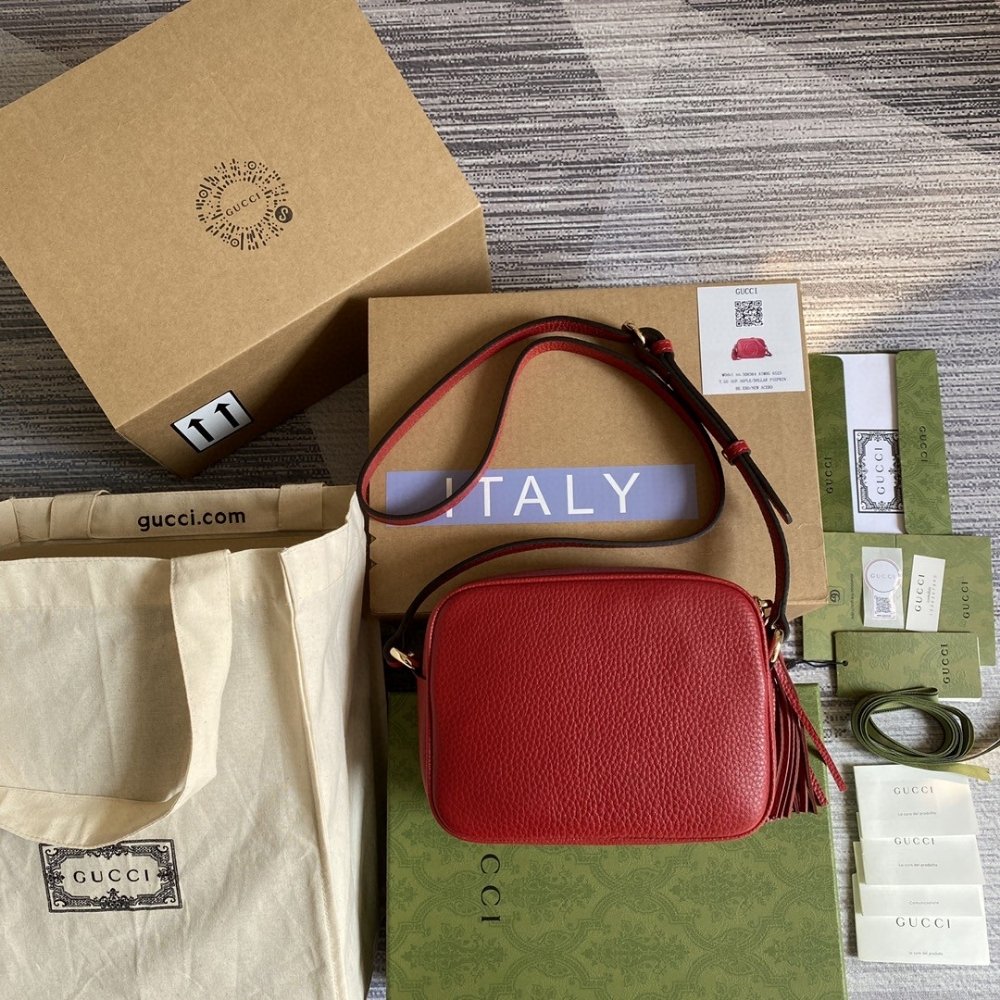 Gucci Soho Small Shoulder Bag Red 21Cm
