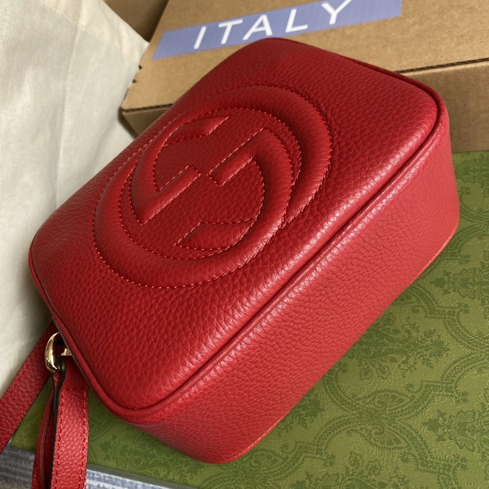 Gucci Soho Small Shoulder Bag Red 21Cm