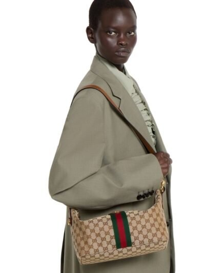 Gucci Vanity Medium Top Handle Bag Beige And Brown GG Canvas 27Cm ‎857799 FAFUF 9870